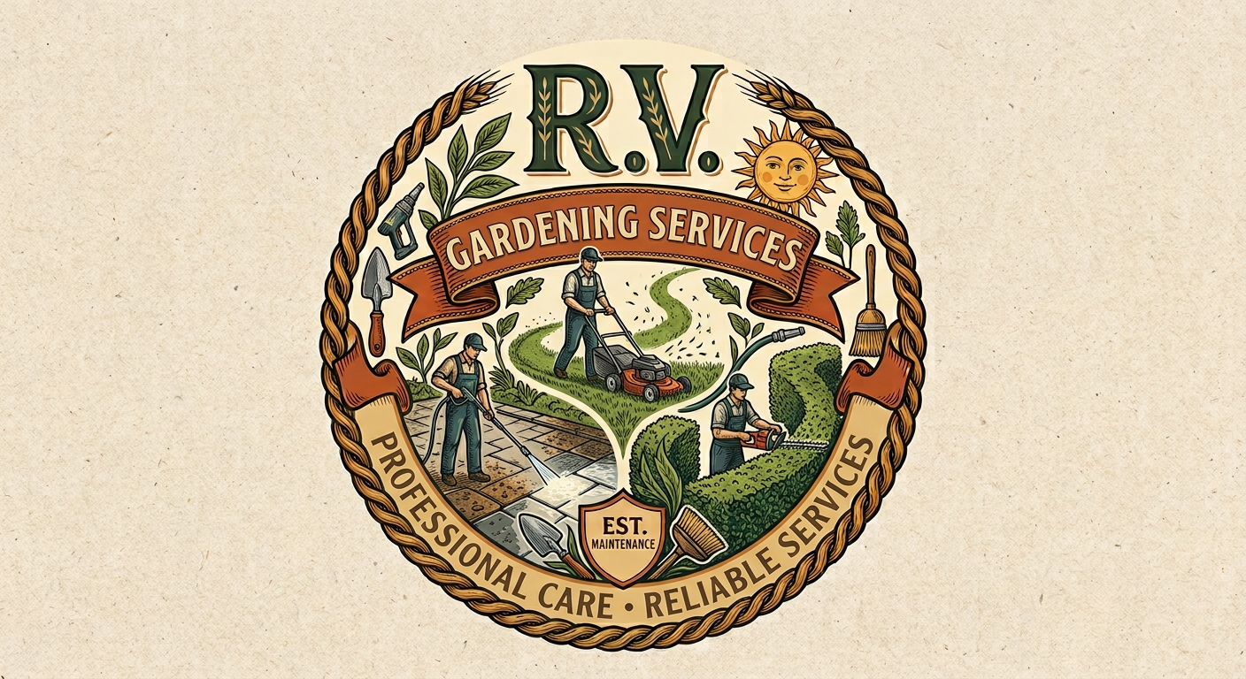 R.V Gardening Service Logo